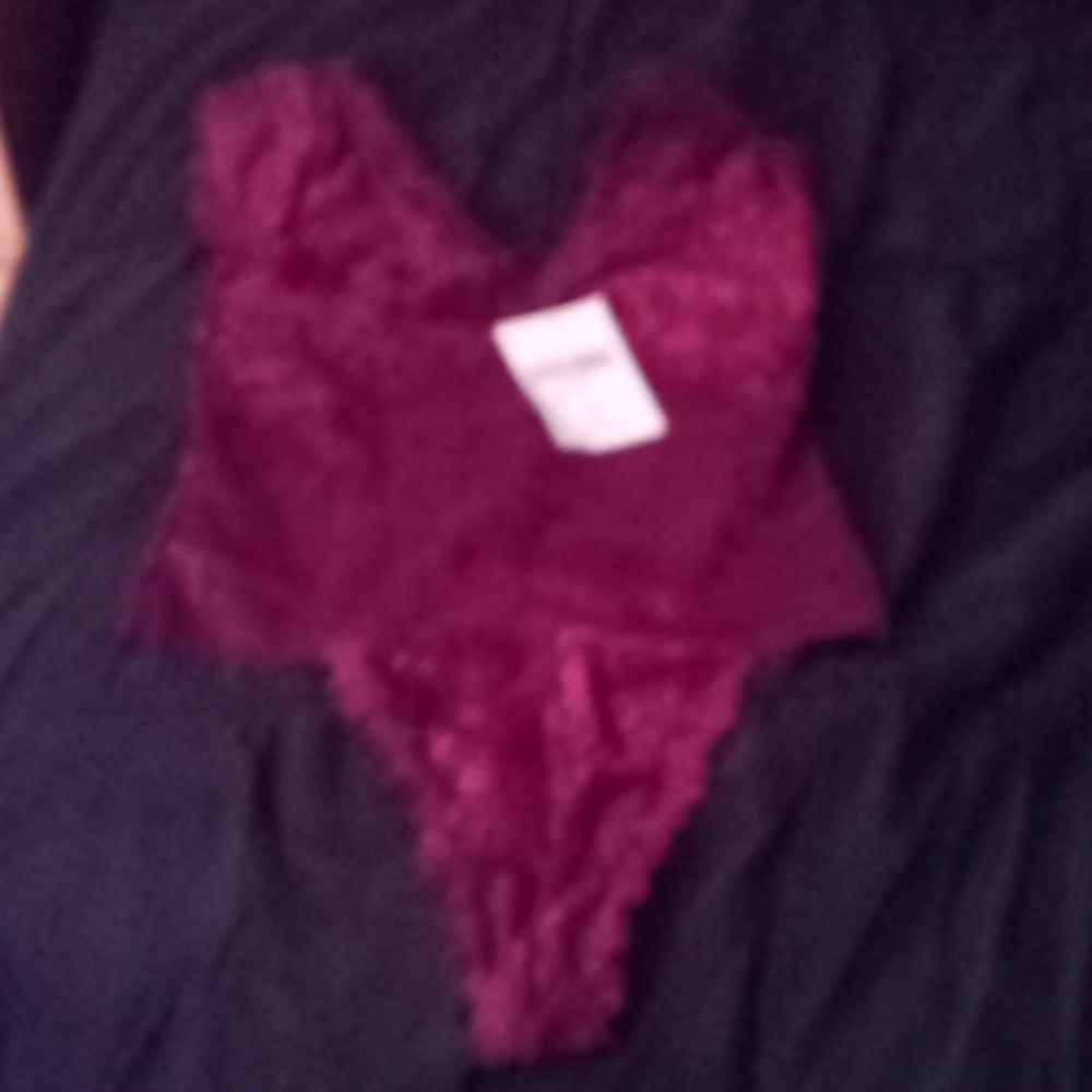 Warm Burgundy body suit stretch size small.